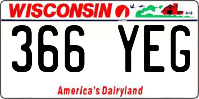 WI license plate 366YEG