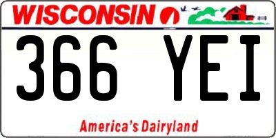 WI license plate 366YEI