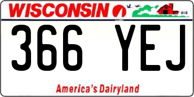 WI license plate 366YEJ