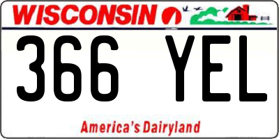 WI license plate 366YEL