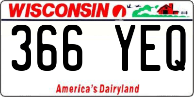 WI license plate 366YEQ