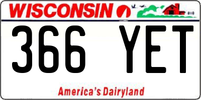 WI license plate 366YET