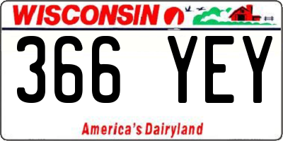 WI license plate 366YEY