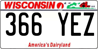 WI license plate 366YEZ