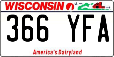 WI license plate 366YFA
