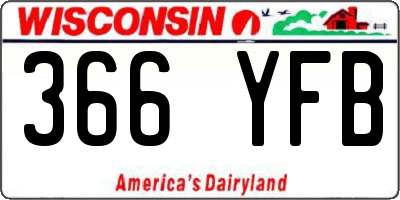 WI license plate 366YFB