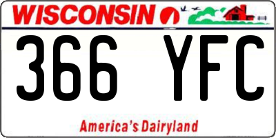 WI license plate 366YFC