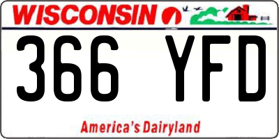 WI license plate 366YFD