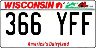 WI license plate 366YFF