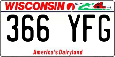 WI license plate 366YFG