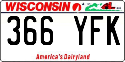 WI license plate 366YFK