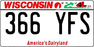 WI license plate 366YFS