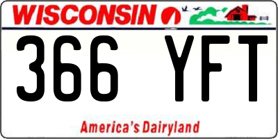 WI license plate 366YFT