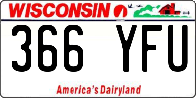 WI license plate 366YFU