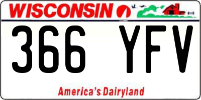 WI license plate 366YFV