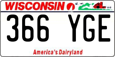 WI license plate 366YGE