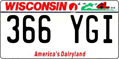 WI license plate 366YGI