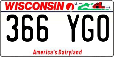 WI license plate 366YGO