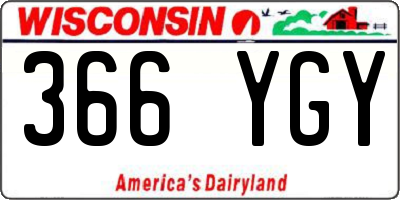 WI license plate 366YGY