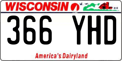 WI license plate 366YHD