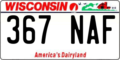 WI license plate 367NAF