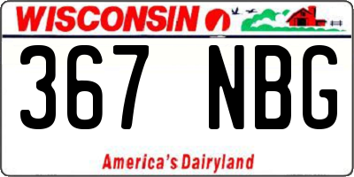 WI license plate 367NBG