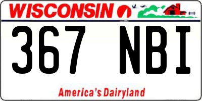 WI license plate 367NBI