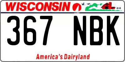WI license plate 367NBK
