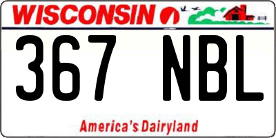 WI license plate 367NBL
