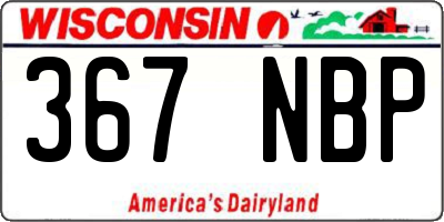 WI license plate 367NBP