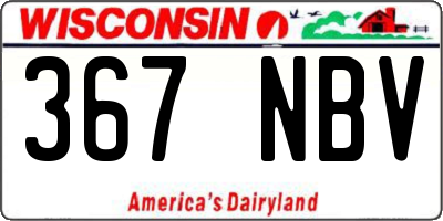 WI license plate 367NBV