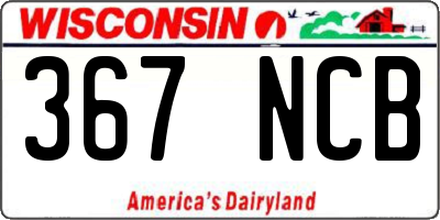 WI license plate 367NCB