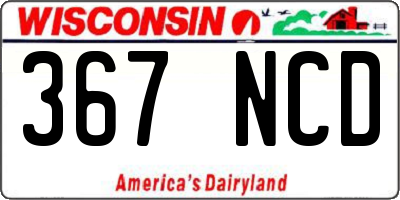 WI license plate 367NCD