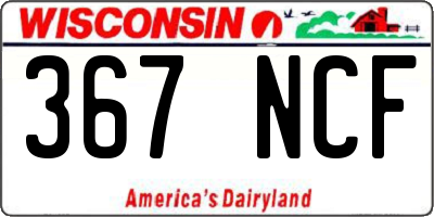 WI license plate 367NCF