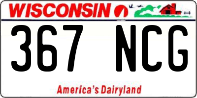 WI license plate 367NCG