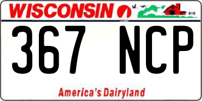 WI license plate 367NCP