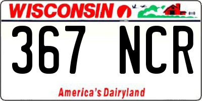 WI license plate 367NCR