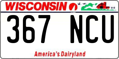 WI license plate 367NCU