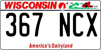 WI license plate 367NCX