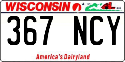 WI license plate 367NCY