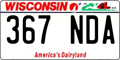WI license plate 367NDA