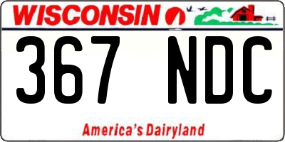 WI license plate 367NDC