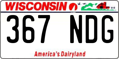WI license plate 367NDG