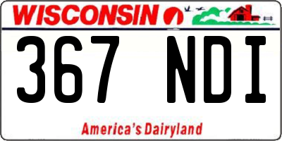 WI license plate 367NDI