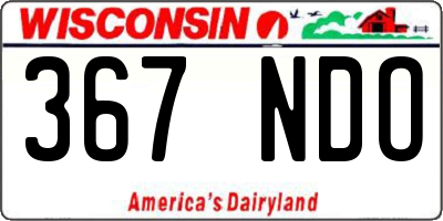 WI license plate 367NDO
