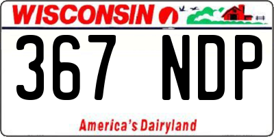 WI license plate 367NDP