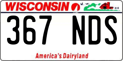 WI license plate 367NDS
