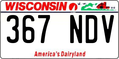 WI license plate 367NDV