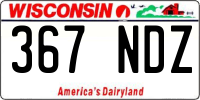 WI license plate 367NDZ