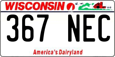 WI license plate 367NEC